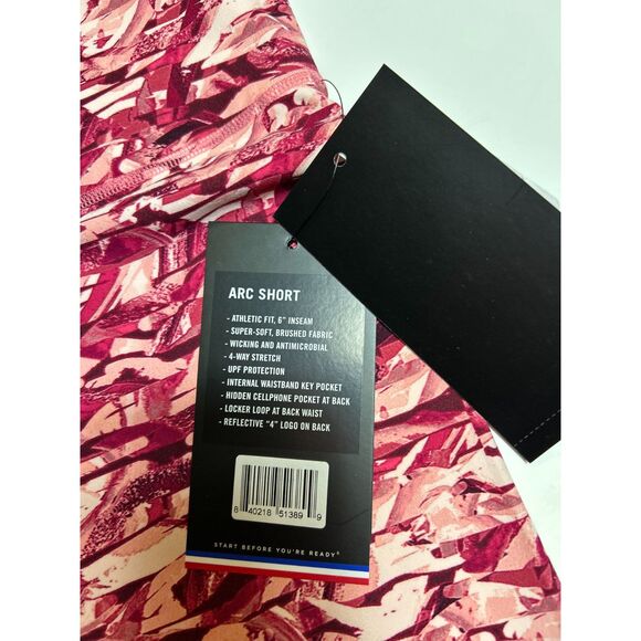 FourLaps NWT Arc Confetti Camo Pink High Rise Bike Workout Shorts Size XL - Picture 6 of 12